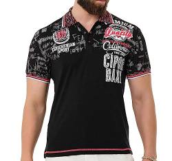 Cipo & Baxx Herren Poloshirt Print Polokragen T-Shirt Kurzarm CT738 Schwarz L von Cipo & Baxx