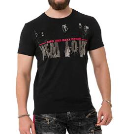 Cipo & Baxx Herren Strasssteine Print T-Shirt Kurzarm CT733 Schwarz XL von Cipo & Baxx