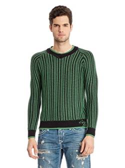 Cipo & Baxx Herren Strickpullover Sweater Pulli Sweatshirt Langarm V-Ausschnitt Pullover C-6358 Grün M von Cipo & Baxx
