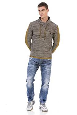 Cipo & Baxx Herren Sweater Schalkragen Langarm Pullover Sweatshirt CL460 Anthracite M von Cipo & Baxx