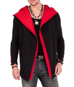 Cipo & Baxx Herren Sweatjacke Cardigan Lang Layering-Design Hoodie Schwarz L von Cipo & Baxx