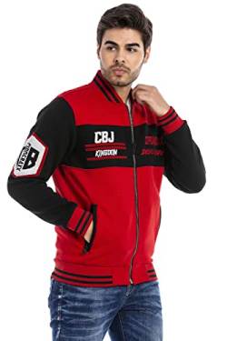 Cipo & Baxx Herren Sweatjacke Kollagejacke Freizeit Pullover Jacke Sweater CL500 Rot M von Cipo & Baxx