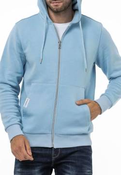 Cipo & Baxx Herren Sweatjacke Sweatshirt Basic Kapuzenpullover Reißverschluss Sweat CL556 Blau XL von Cipo & Baxx