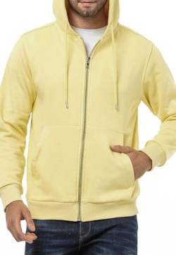 Cipo & Baxx Herren Sweatjacke Sweatshirt Basic Kapuzenpullover Reißverschluss Sweat CL556 Gelb S von Cipo & Baxx