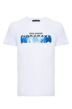 Cipo & Baxx Herren T-Shirt Baumwolle Rundhals Brustprint Kurzarm Freizeitshirt CT711 Weiß M von Cipo & Baxx