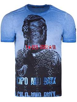 Cipo & Baxx Herren T-Shirt CT412-bans Blau S von Cipo & Baxx