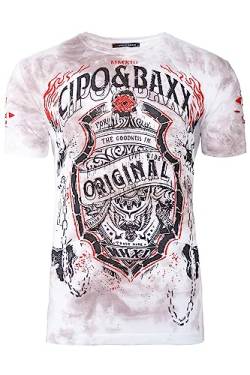Cipo & Baxx Herren T-Shirt CT772 Weiß XL von Cipo & Baxx