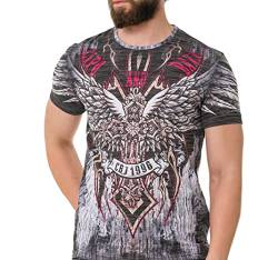 Cipo & Baxx Herren T-Shirt Wing Cross Laserdruck Baumwolle Rundhalsausschnitt Shirt CT746 Grau L von Cipo & Baxx