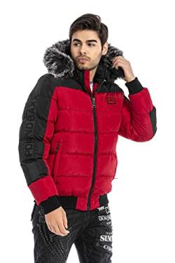 Cipo & Baxx Herren Winterjacke Kapuzenjacke Outdoor Jacke CM182 Rot M von Cipo & Baxx