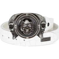 Cipo & Baxx Ledergürtel Herren Gürtel BA-CG198 mit Totenkopf Schnalle und Metall Patch von Cipo & Baxx