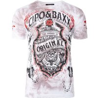 Cipo & Baxx Print-Shirt Extravagantes Kurzarm T-Shirt BA-CT772 (1-tlg) im Ghost Rider Style mit Totenkopf von Cipo & Baxx