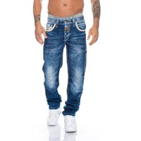 Cipo & Baxx Regular-fit-Jeans Herren Jeans Hose mit aufwendigen Verzierungen Extravagante Details mit eleganter Farbwahl von Cipo & Baxx
