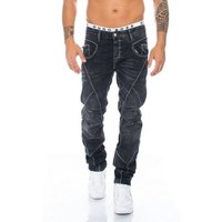 Cipo & Baxx Regular-fit-Jeans Herren Jeans Hose mit aufwendiger Nahtstruktur und Waschung Dicke Kontrastnähte von Cipo & Baxx
