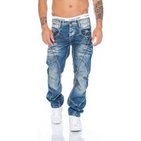 Cipo & Baxx Regular-fit-Jeans Herren Jeans Hose mit ausgefallener Nahtstruktur Jeanshose mit aufwendiger Nahtverzierung und stylischer Waschung von Cipo & Baxx