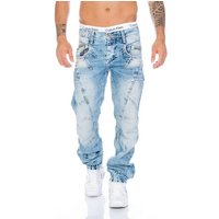 Cipo & Baxx Regular-fit-Jeans Herren Jeans Hose mit ausgefallener Nahtstruktur Jeanshose mit aufwendiger Nahtverzierung von Cipo & Baxx