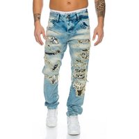 Cipo & Baxx Regular-fit-Jeans Herren Jeans Hose mit destroyed camouflage Elementen Stylische Waschung von Cipo & Baxx