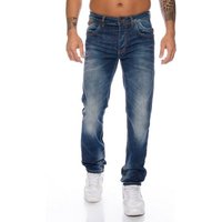 Cipo & Baxx Regular-fit-Jeans Herren Jeans Hose mit dezenten Kontrastnähten und zeitloser Waschung Hoher Tragekomfort von Cipo & Baxx