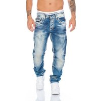 Cipo & Baxx Regular-fit-Jeans Herren Jeans Hose mit dicken Nähten und außergewöhnlichem Design Jeans mit weißen dicken Nähten und viele Details von Cipo & Baxx