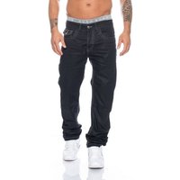 Cipo & Baxx Regular-fit-Jeans Herren Jeans Hose mit stylischen Applikationen und gewachster Waschung Dicke Nähte von Cipo & Baxx
