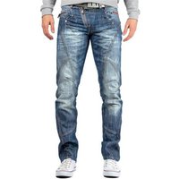 Cipo & Baxx Regular-fit-Jeans Hose BA-C0751 W30/L34 (1-tlg) Bluejeans, mit Destroyed Effekten und Zippern, Optimale Passform von Cipo & Baxx