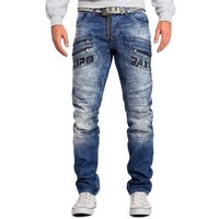 Cipo & Baxx Regular-fit-Jeans Hose BA-CD491 mit diversen Zippern und Schriftzug von Cipo & Baxx