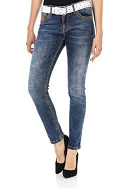 Cipo & Baxx Slim Fit Jeans Hose Klassisch 5-Pocket Design Kontrastnähte Pants Denim WD462 Blau W30 L34 von Cipo & Baxx