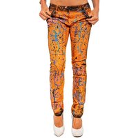 Cipo & Baxx Slim-fit-Jeans Auffällige Hose BA-WD445 in Orange mit Modischen Farbklecksen von Cipo & Baxx