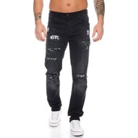 Cipo & Baxx Slim-fit-Jeans Herren Destroyed Jeans Hose inklusive Schlüsselband von Cipo & Baxx