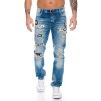 Cipo & Baxx Slim-fit-Jeans Herren Destroyed Jeans Hose inklusive Schlüsselband von Cipo & Baxx