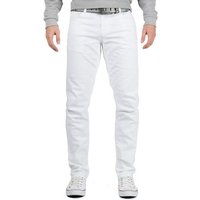 Cipo & Baxx Slim-fit-Jeans Herren Hose BA-CD319C in Weiß mit Beigen Kontrastnähten von Cipo & Baxx