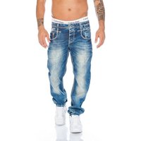 Cipo & Baxx Slim-fit-Jeans Herren Jeans Hose mit dicken Kontrastnähten von Cipo & Baxx