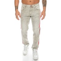 Cipo & Baxx Slim-fit-Jeans Herren Jeans Hose mit modischen Streifen und ausgefallener Waschung Stylische Kontrastnähte und Waschung kombiniert von Cipo & Baxx