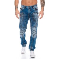 Cipo & Baxx Slim-fit-Jeans Herren Jeans Hose mit stylischem Nahtdesign Jeanshose mit extravaganter Nahtstruktur und Branding, Besonderer Tragekomfort dank Stretchanteil von Cipo & Baxx