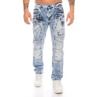 Cipo & Baxx Slim-fit-Jeans Herren Jeans Hose mit vielen Details Jeanshose mit ausgefallener Waschung und sytlischer Taschenarretierung von Cipo & Baxx