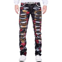 Cipo & Baxx Slim-fit-Jeans Hose BA-CD715 bunt mit destroyed Effekten und Farbakzenten von Cipo & Baxx