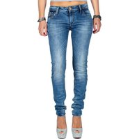 Cipo & Baxx Slim-fit-Jeans Hose BA-WD344 mit Kontrastnähten und Verzierten Gesäßtaschen von Cipo & Baxx