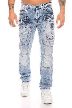 Cipo & Baxx Styliche Herren Jeans Hose mit vielen Details blau (W31/L32) von Cipo & Baxx