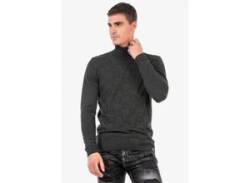 Rollkragenpullover CIPO & BAXX Gr. S, grau (anthrazit) Herren Pullover Rollkragenpullover von Cipo & Baxx