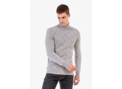 Rollkragenpullover CIPO & BAXX Gr. S, grau Herren Pullover Rollkragenpullover von Cipo & Baxx