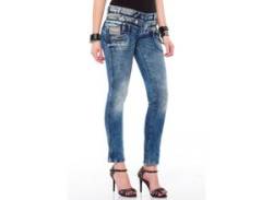 Slim-fit-Jeans CIPO & BAXX Gr. 26, Länge 32, blau Damen Jeans Röhrenjeans von Cipo & Baxx