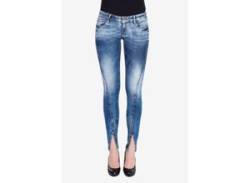 Slim-fit-Jeans CIPO & BAXX Gr. 26, Länge 34, blau (jeansblau) Damen Jeans Röhrenjeans von Cipo & Baxx