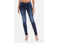 Slim-fit-Jeans CIPO & BAXX Gr. 27, Länge 34, blau (dunkelblau) Damen Jeans Röhrenjeans von Cipo & Baxx