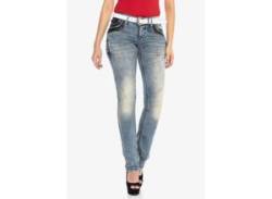 Slim-fit-Jeans CIPO & BAXX Gr. 27, Länge 34, blau Damen Jeans Röhrenjeans von Cipo & Baxx