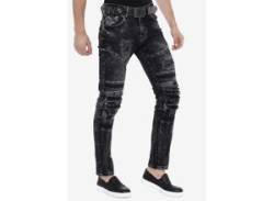 Slim-fit-Jeans CIPO & BAXX Gr. 30, Länge 32, schwarz (schwarz, grau) Herren Jeans Slim Fit von Cipo & Baxx