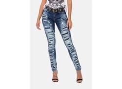 Slim-fit-Jeans CIPO & BAXX Gr. 31, Länge 34, blau Damen Jeans Röhrenjeans von Cipo & Baxx