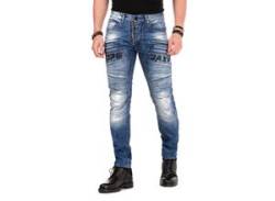 Slim-fit-Jeans CIPO & BAXX Gr. 33, Länge 32, blau (hellblau) Herren Jeans Slim Fit von Cipo & Baxx