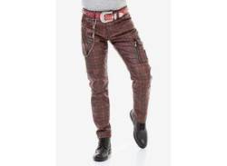 Straight-Jeans CIPO & BAXX Gr. 31, Länge 34, rot (rot, grau) Herren Jeans Straight Fit von Cipo & Baxx