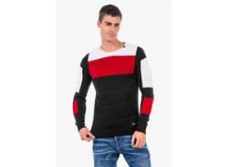 Strickpullover CIPO & BAXX Gr. L, rot (dunkelblau, rot) Herren Pullover Rundhalspullover von Cipo & Baxx