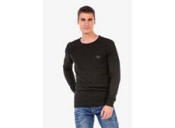 Strickpullover CIPO & BAXX Gr. L, schwarz Herren Pullover Rundhalspullover von Cipo & Baxx