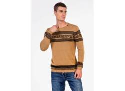 Strickpullover CIPO & BAXX Gr. M, braun (camelfarben) Herren Pullover Rundhalspullover von Cipo & Baxx